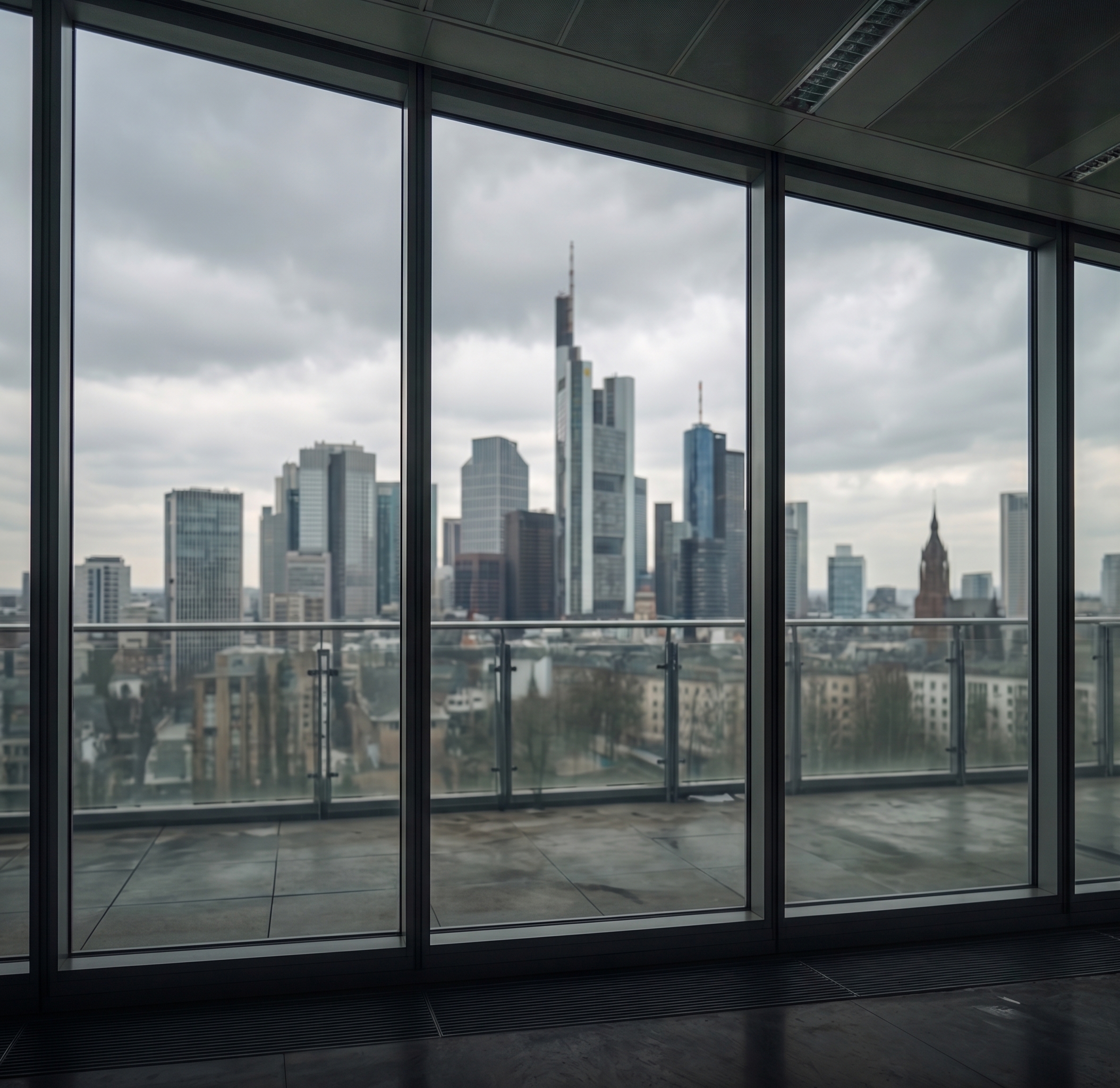Kristallklar gereinigte Fensterfront